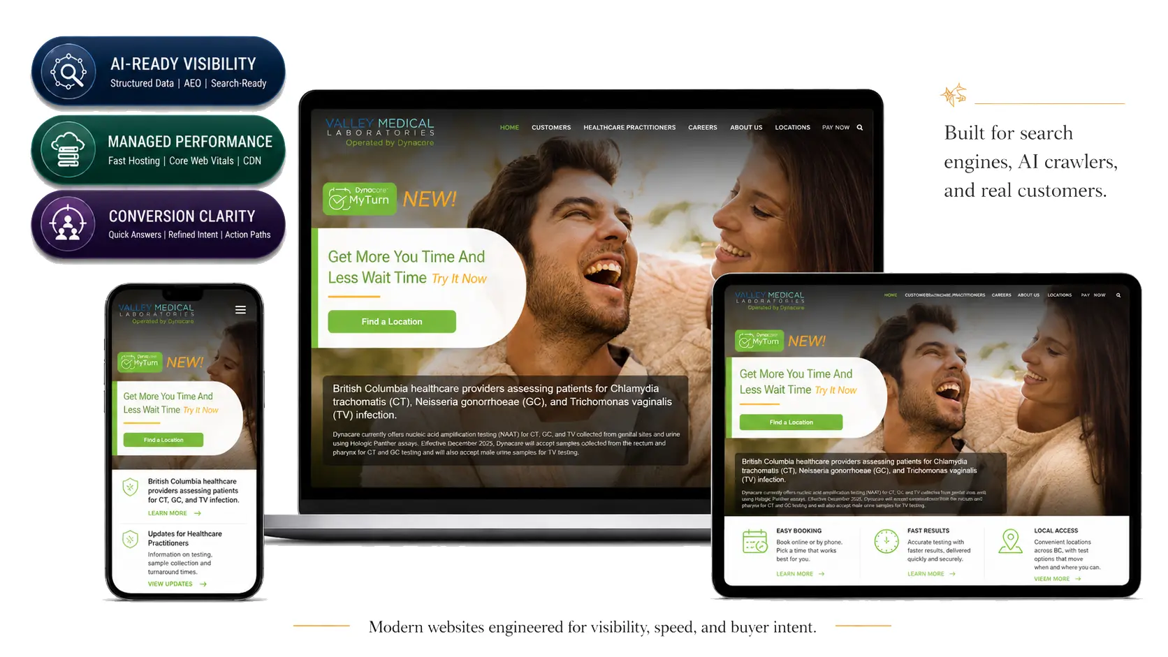 Valley Medical Laboratories website desktop view